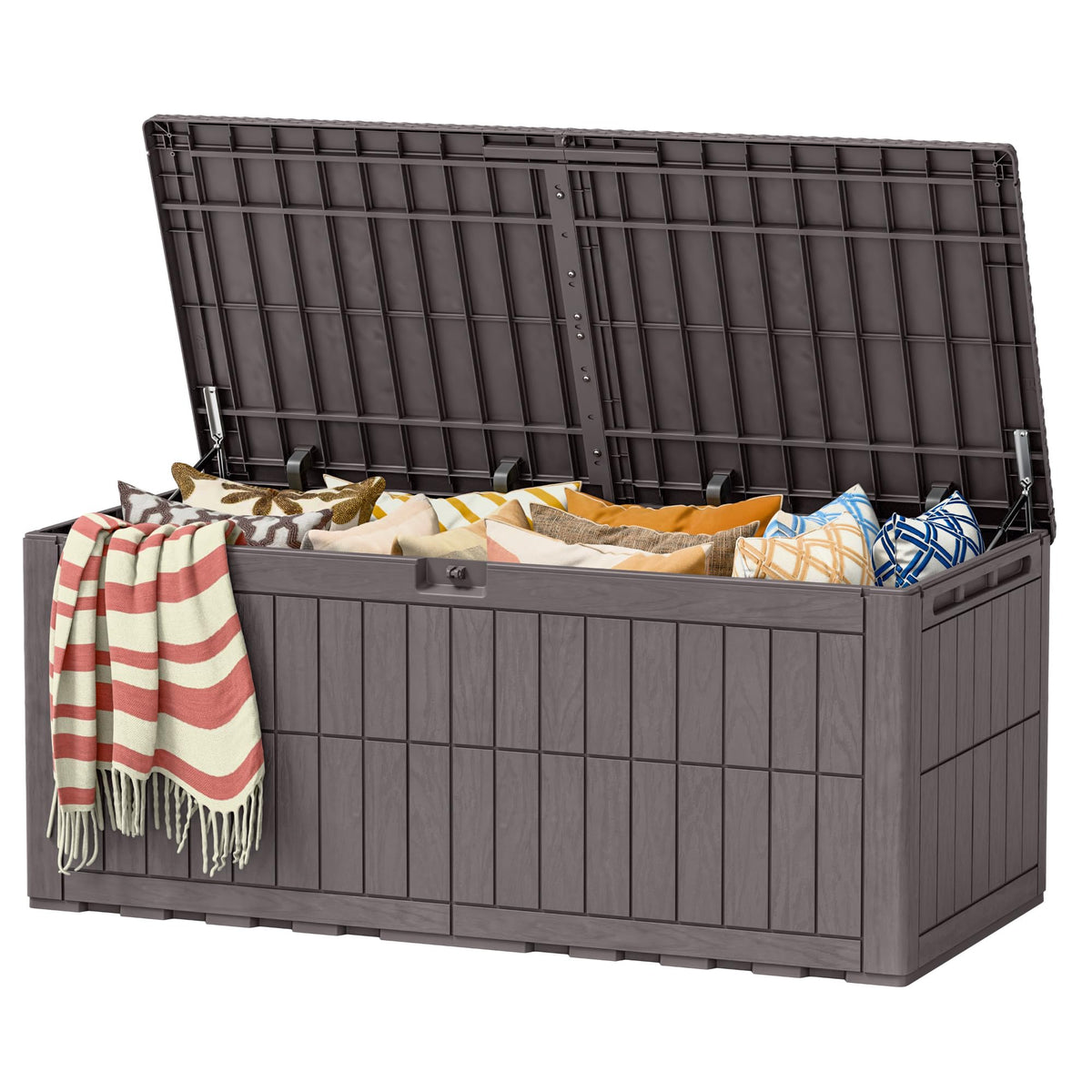 Devoko 120 Gallon Deck Box Resin Outdoor Storage Box Waterproof