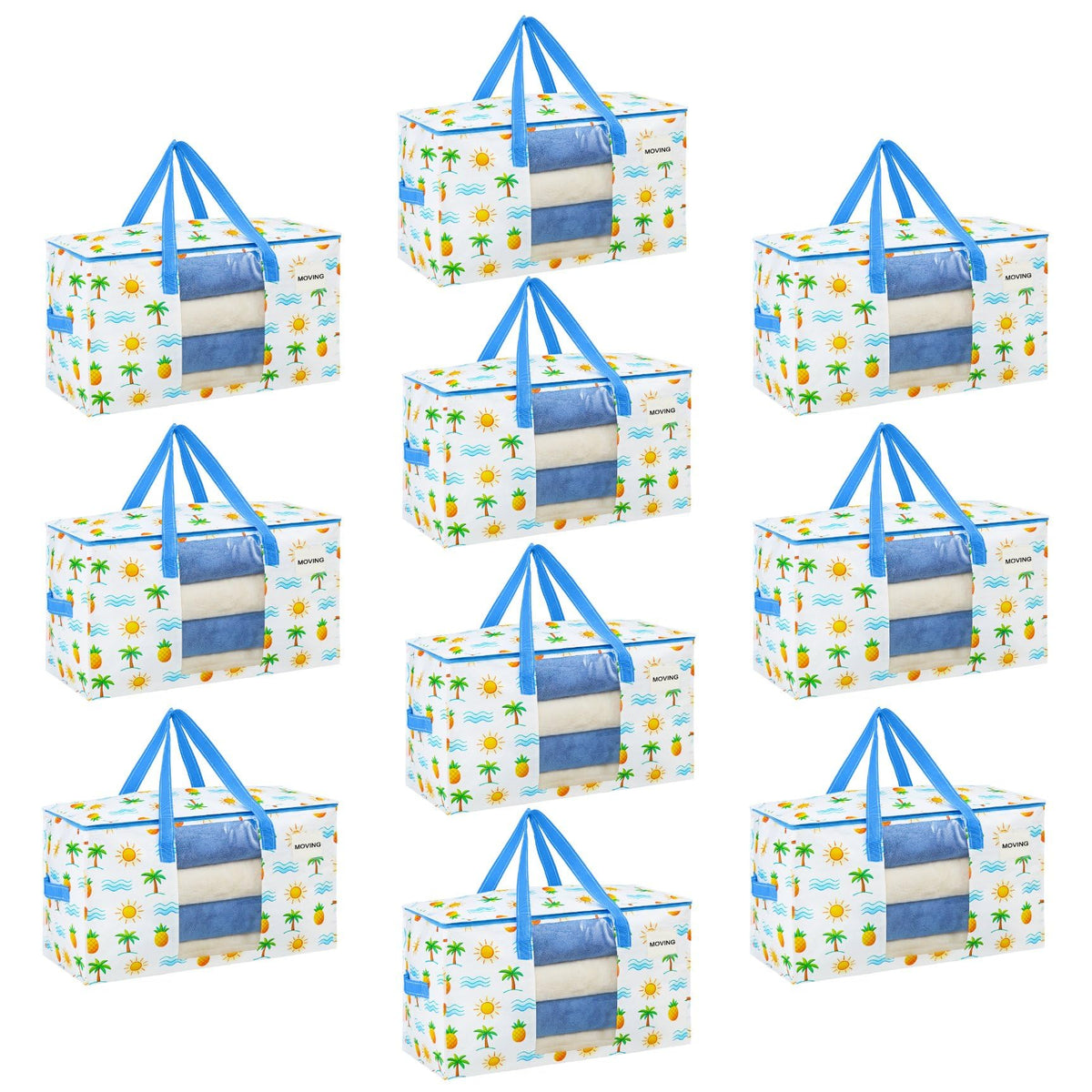 VENO Moving Bags, Storage Bags, Wide Open Top, Clear, 4 Pack