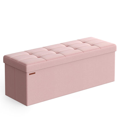SONGMICS 30 Inches Folding Storage Ottoman Bench, Load 660 lb