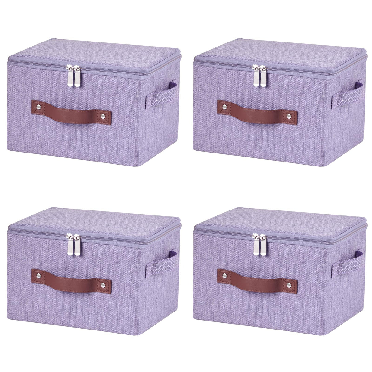 Storage Bins with Zipper Lids Decorative Lidded Baskets Boxes