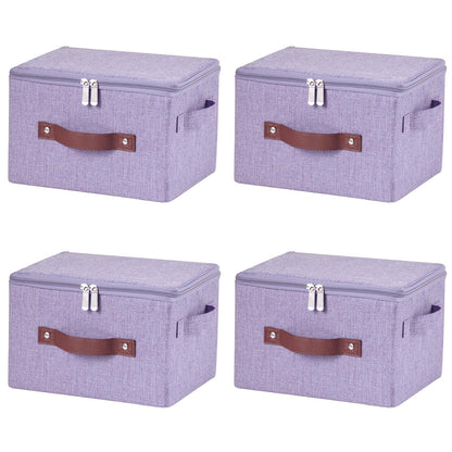 Storage Bins with Zipper Lids Decorative Lidded Baskets Boxes