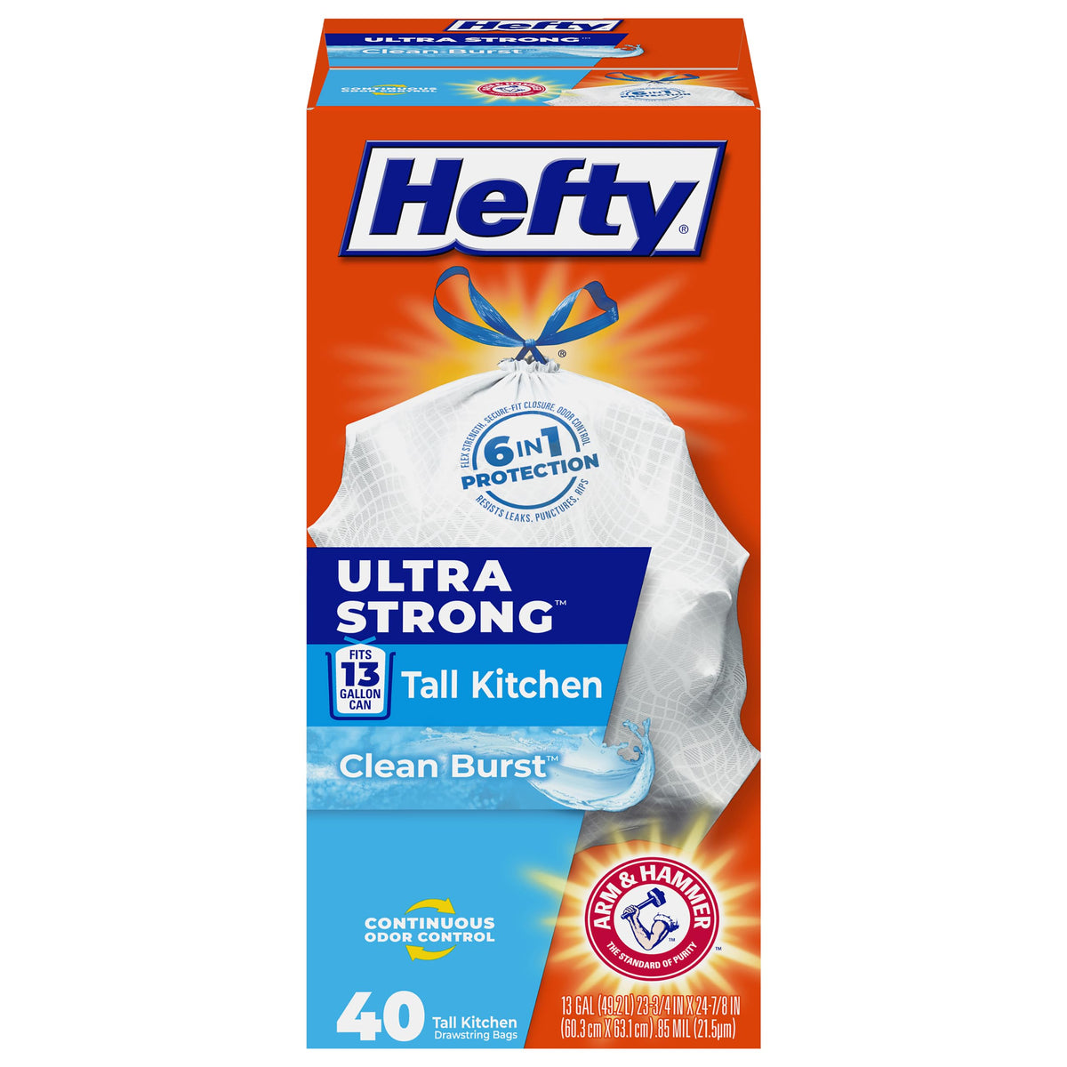 Hefty Ultra Strong 13 Gal Kitchen Trash Bags, Lavender Vanilla, 110ct