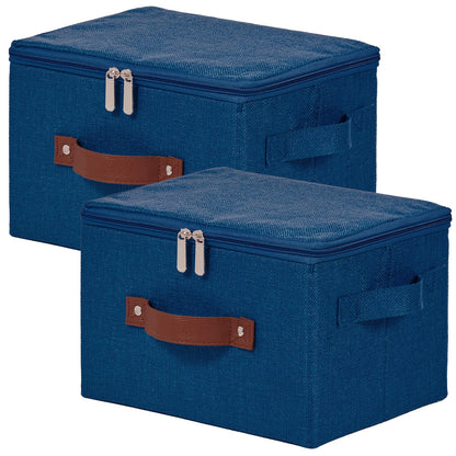 Storage Bins with Zipper Lids Decorative Lidded Baskets Boxes
