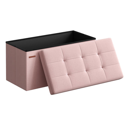 SONGMICS 30 Inches Folding Storage Ottoman Bench, Load 660 lb