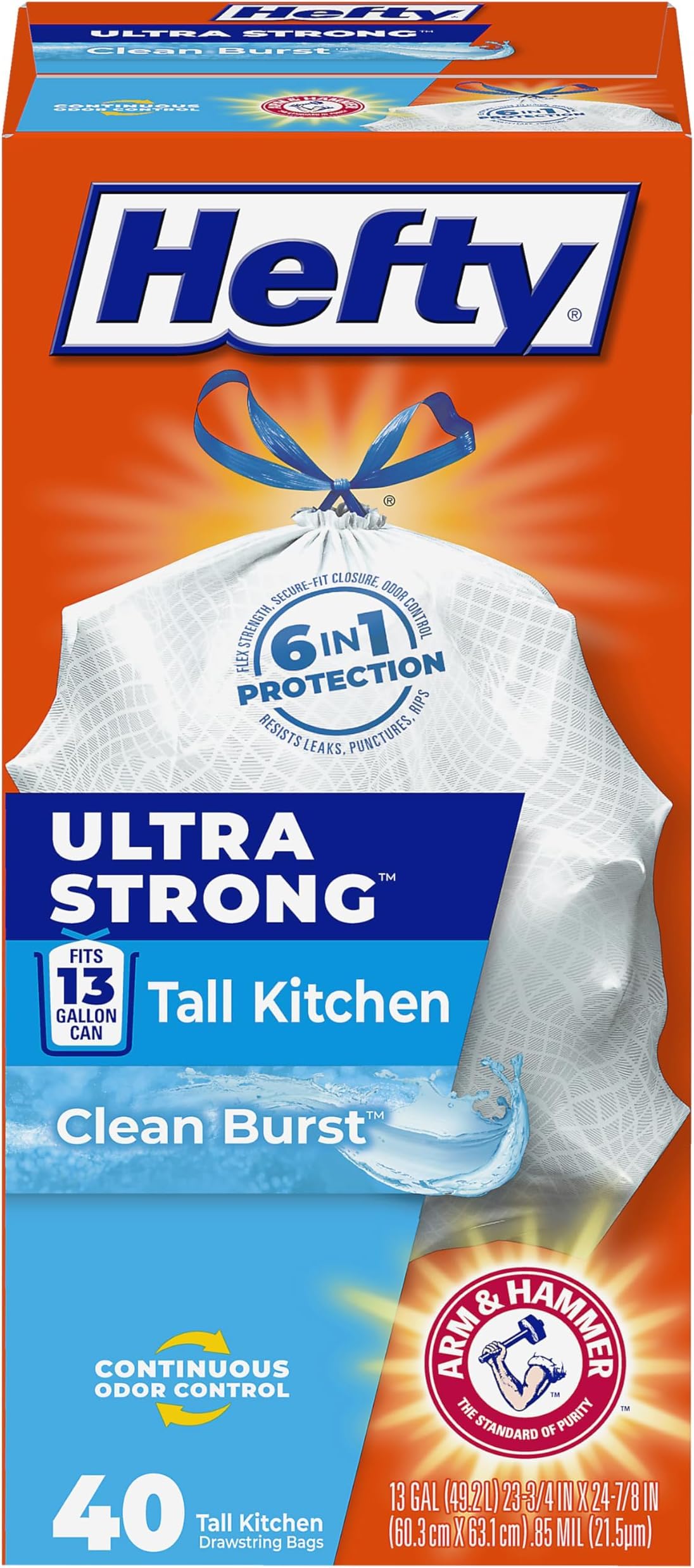 Hefty Ultra Strong 13 Gal Kitchen Trash Bags, Lavender Vanilla, 110ct