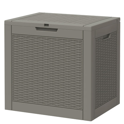 33 Gal Outdoor Storage Box Waterproof Lockable,Deck Box, Charcoal Black