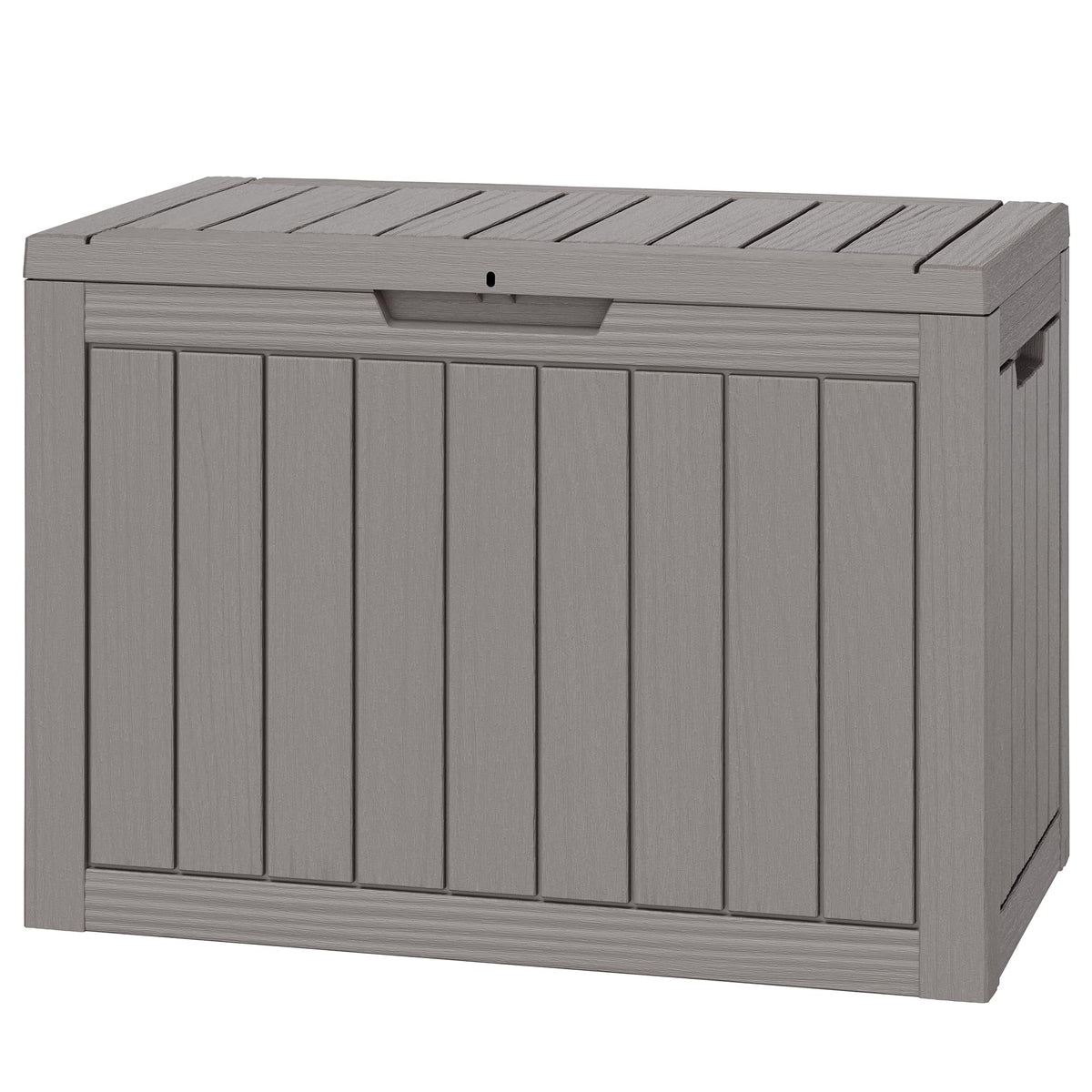 33 Gal Outdoor Storage Box Waterproof Lockable,Deck Box, Charcoal Black