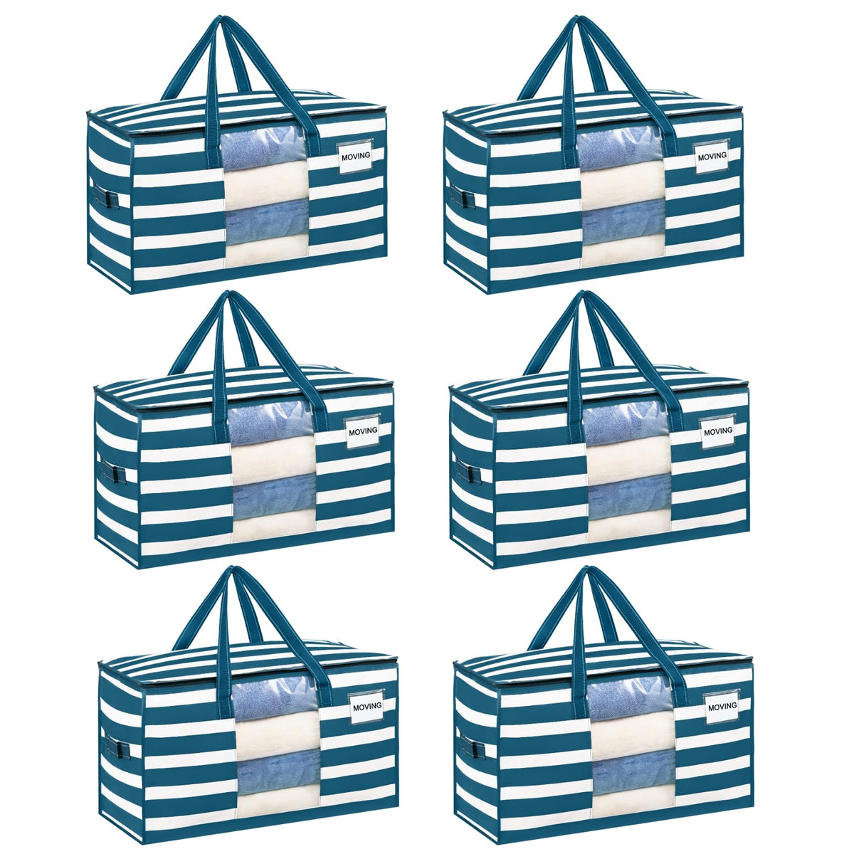 VENO Moving Bags, Storage Bags, Wide Open Top, Clear, 4 Pack