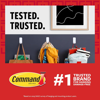 Command Large White Hooks, 14 Hooks, 16 Strips