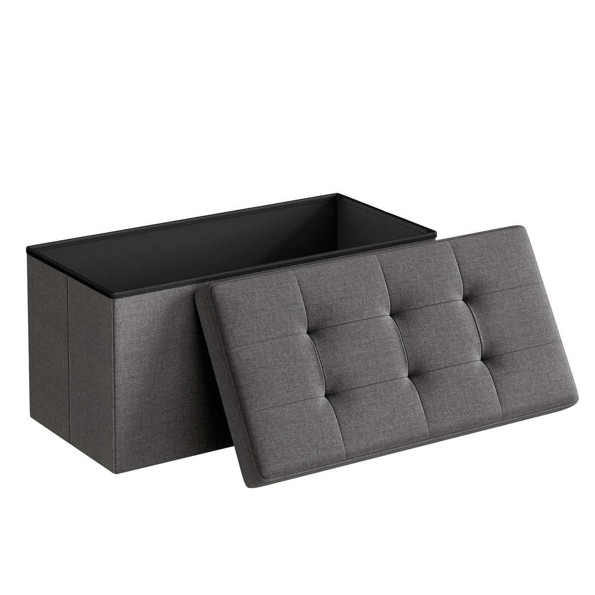 SONGMICS 30 Inches Folding Storage Ottoman Bench, Load 660 lb