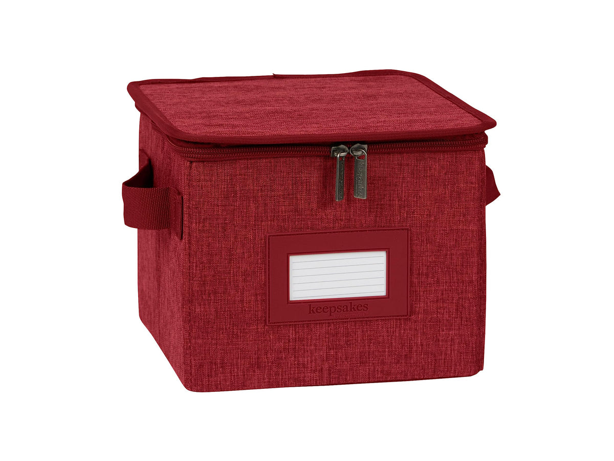 Covermates Dish Storage Box Set, 8"W x 8"D x 7"H, Red Heather