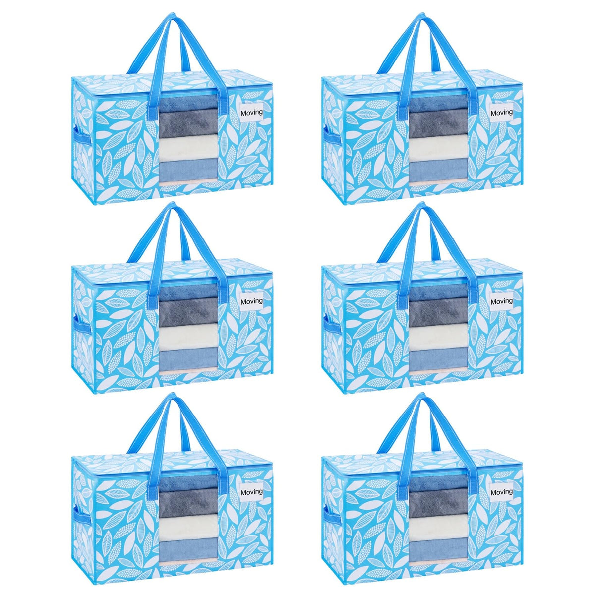 VENO Moving Bags, Storage Bags, Wide Open Top, Clear, 4 Pack