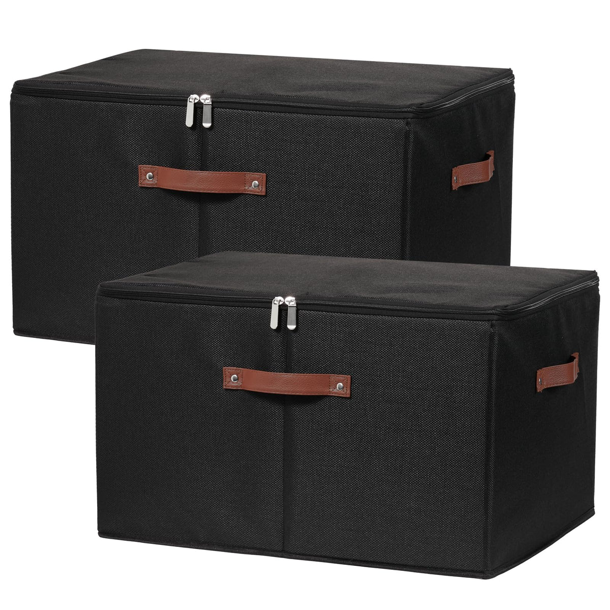 Storage Bins with Zipper Lids Decorative Lidded Baskets Boxes