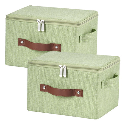 Storage Bins with Zipper Lids Decorative Lidded Baskets Boxes