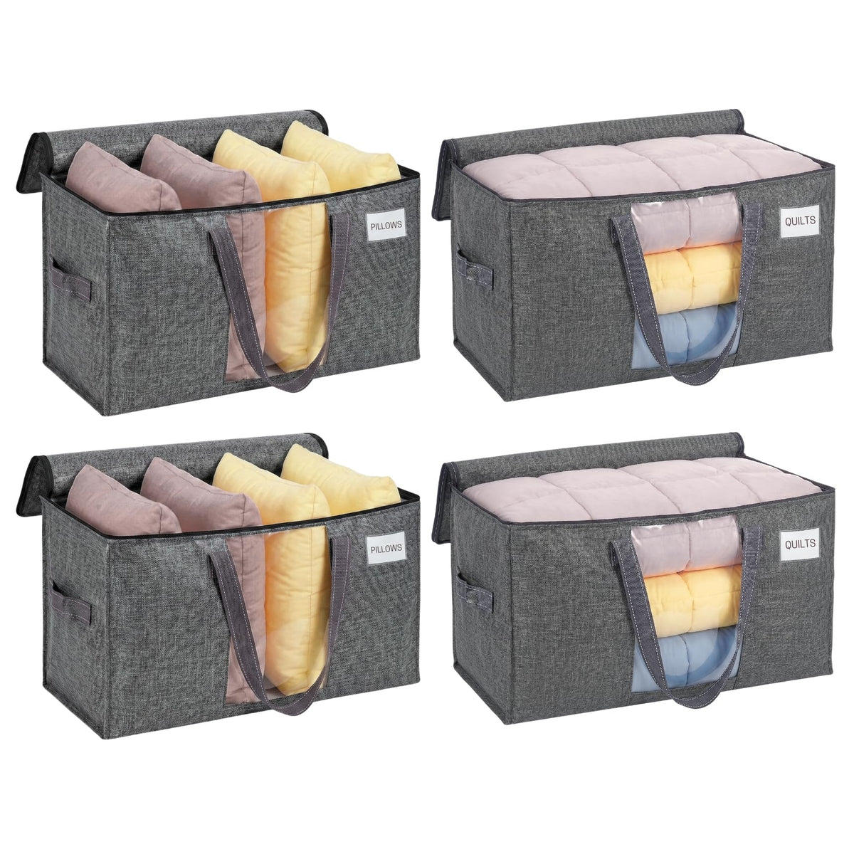 VENO Moving Bags, Storage Bags, Wide Open Top, Clear, 4 Pack