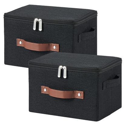 Storage Bins with Zipper Lids Decorative Lidded Baskets Boxes