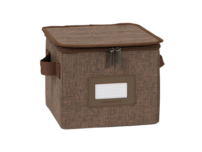 Covermates Dish Storage Box Set, 8"W x 8"D x 7"H, Red Heather