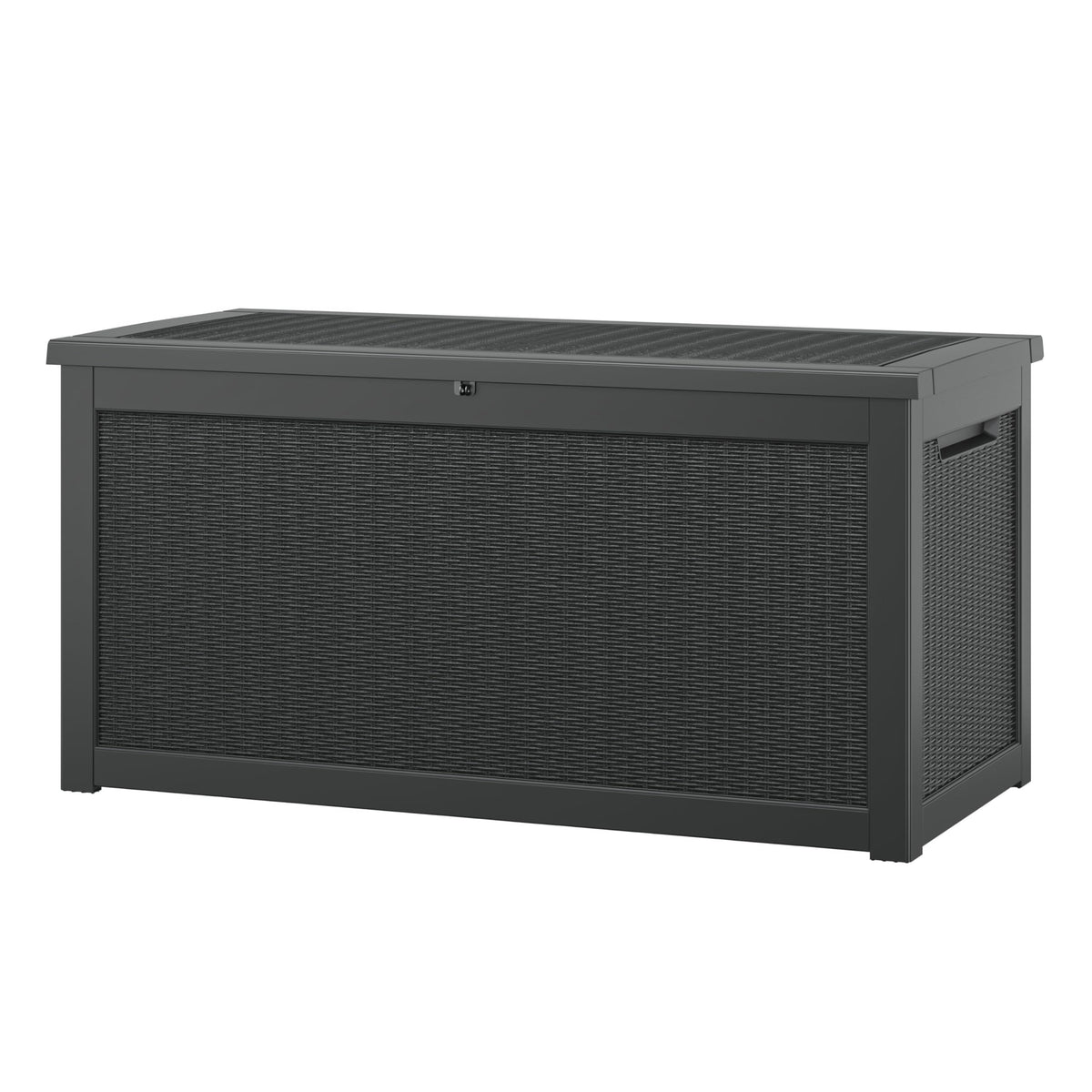 33 Gal Outdoor Storage Box Waterproof Lockable,Deck Box, Charcoal Black
