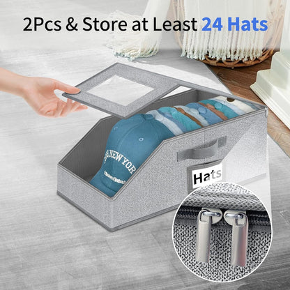 Stackable Hat Storage for Baseball Caps - Hat Organizer with Clear Window