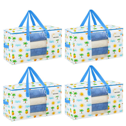 VENO Moving Bags, Storage Bags, Wide Open Top, Clear, 4 Pack