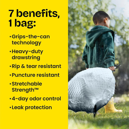 Glad ForceFlex Tall Kitchen Drawstring Trash Bags, 13 Gal, Gain Lavender, 80 Ct (Package May Vary)