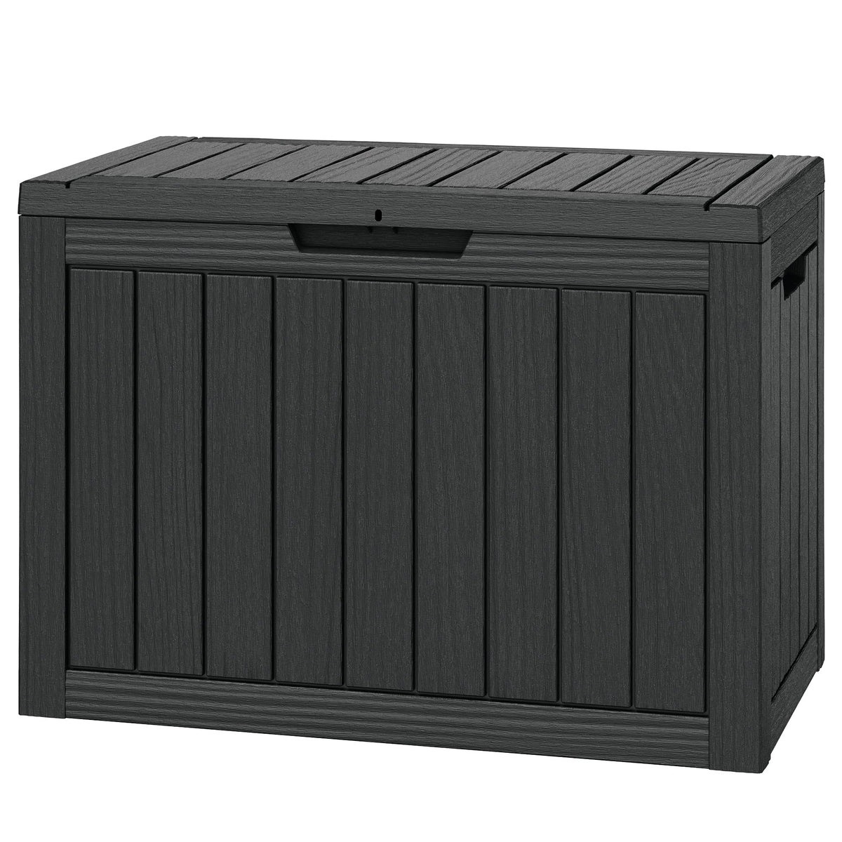 33 Gal Outdoor Storage Box Waterproof Lockable,Deck Box, Charcoal Black
