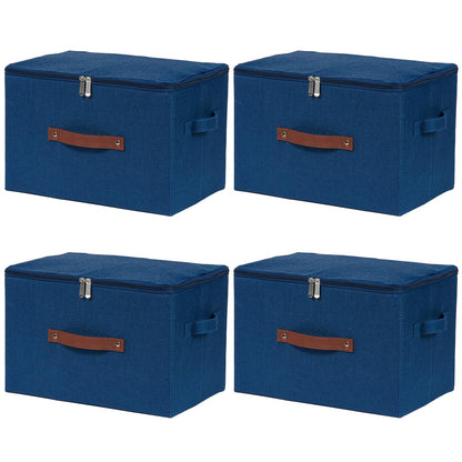 Storage Bins with Zipper Lids Decorative Lidded Baskets Boxes