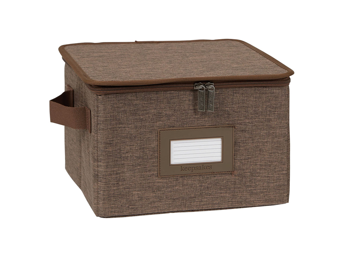 Covermates Dish Storage Box Set, 8"W x 8"D x 7"H, Red Heather