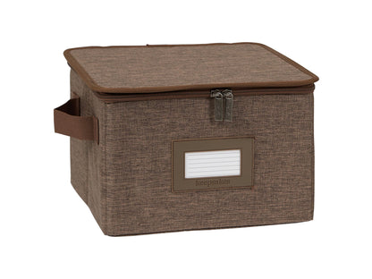 Covermates Dish Storage Box Set, 8"W x 8"D x 7"H, Red Heather
