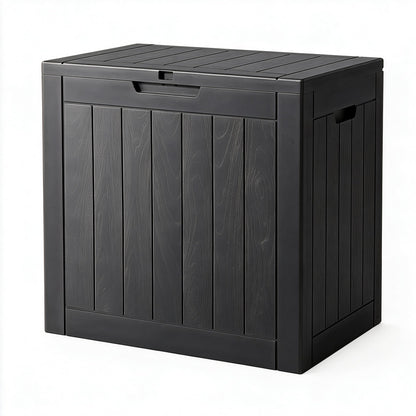 33 Gal Outdoor Storage Box Waterproof Lockable,Deck Box, Charcoal Black