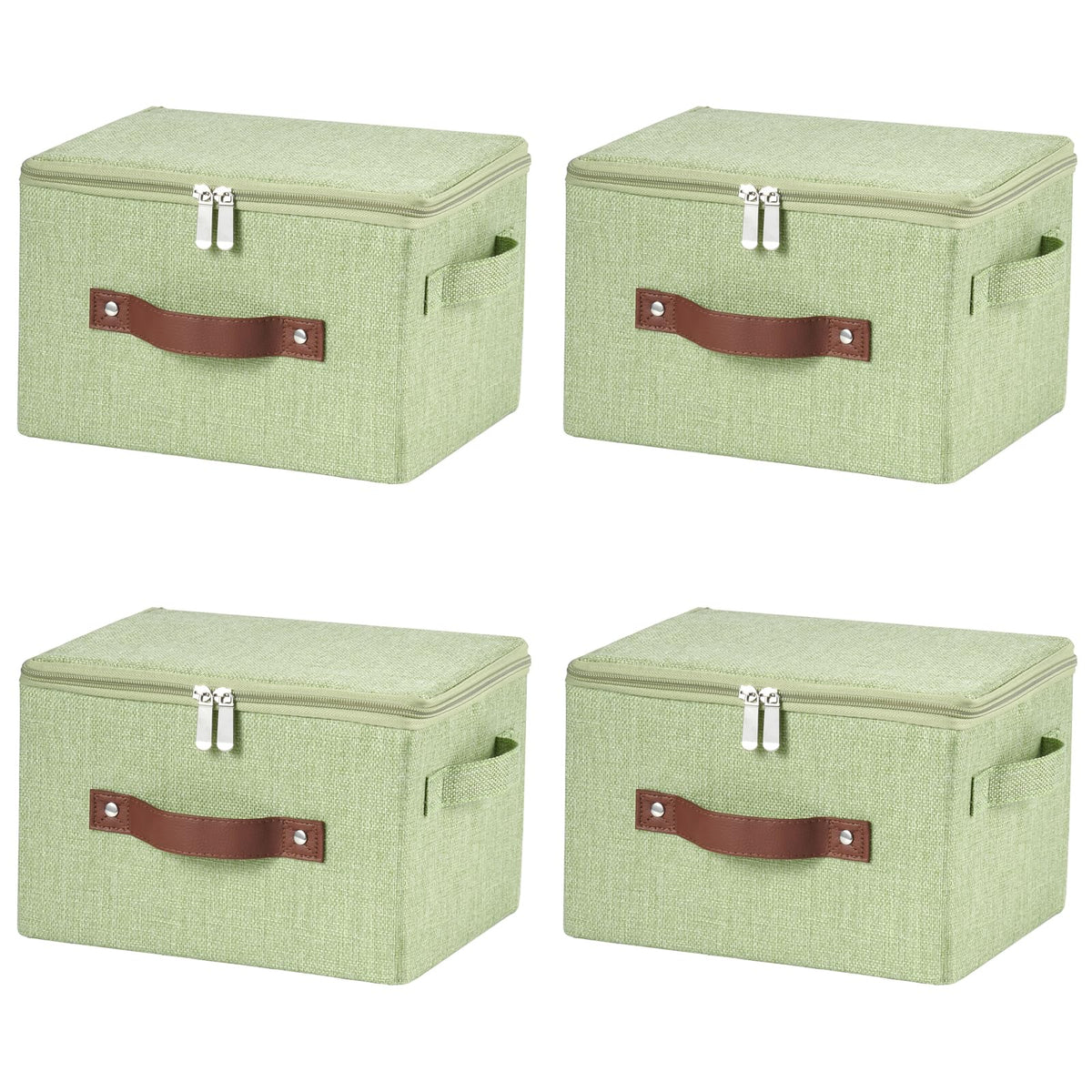 Storage Bins with Zipper Lids Decorative Lidded Baskets Boxes