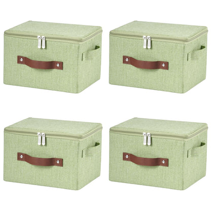 Storage Bins with Zipper Lids Decorative Lidded Baskets Boxes