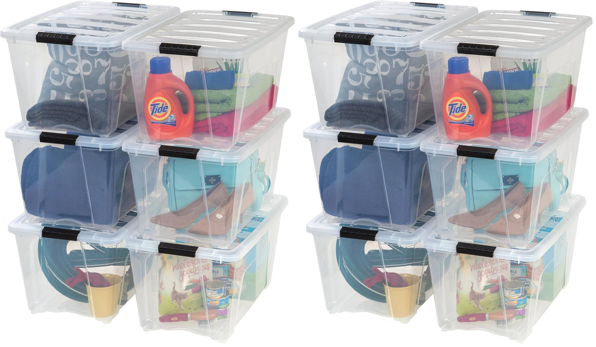 IRIS USA 4-Pack 72 Quart Storage Bins with Lids, Clear