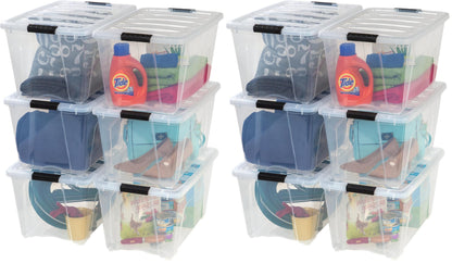 IRIS USA 4-Pack 32 Quart Storage Bins with Lids, Clear
