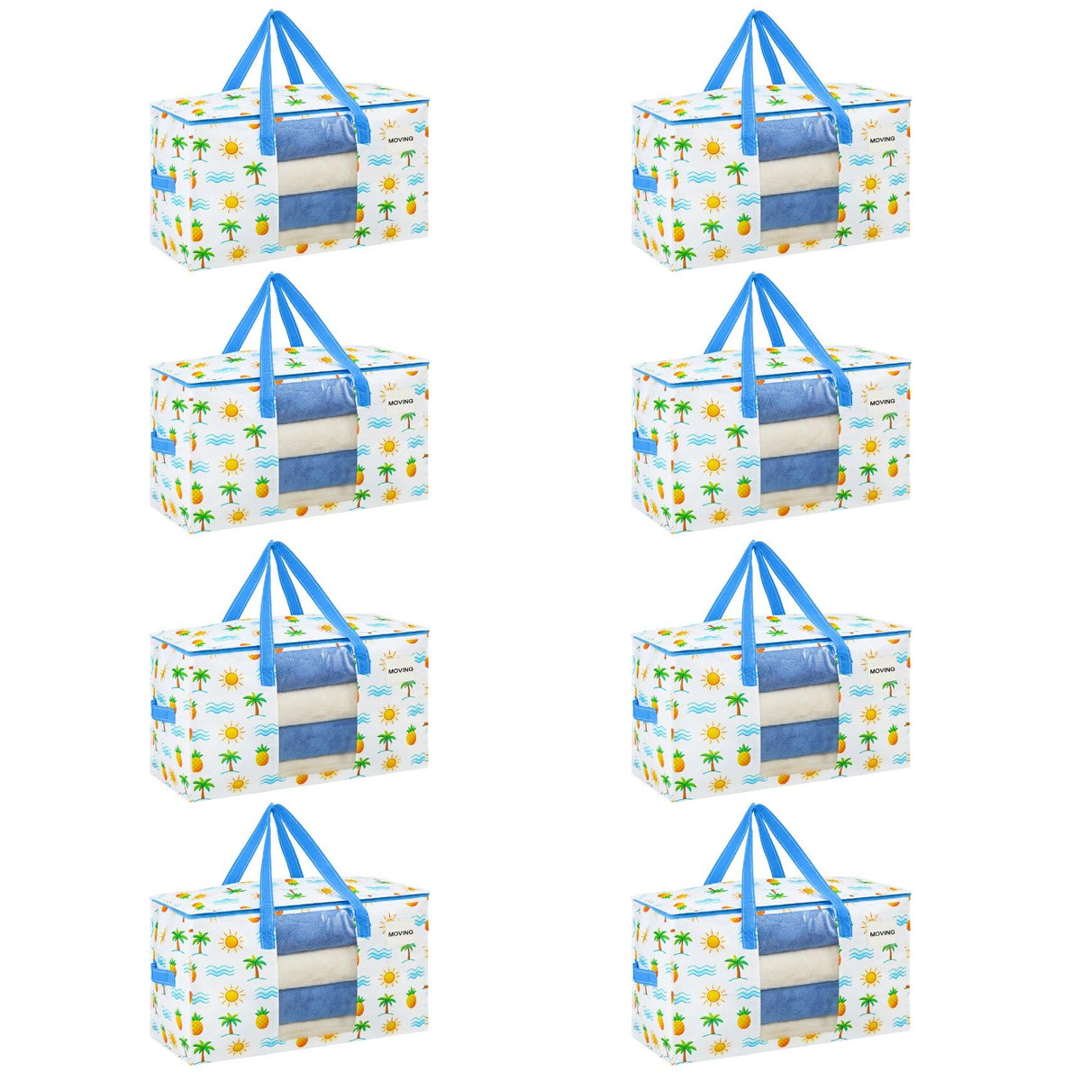 VENO Moving Bags, Storage Bags, Wide Open Top, Clear, 4 Pack