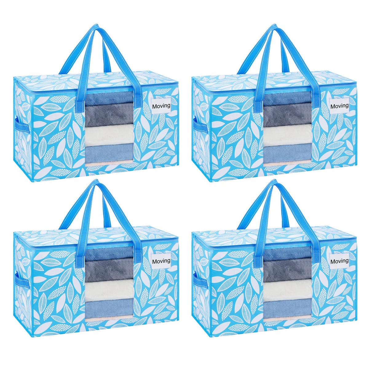 VENO Moving Bags, Storage Bags, Wide Open Top, Clear, 4 Pack