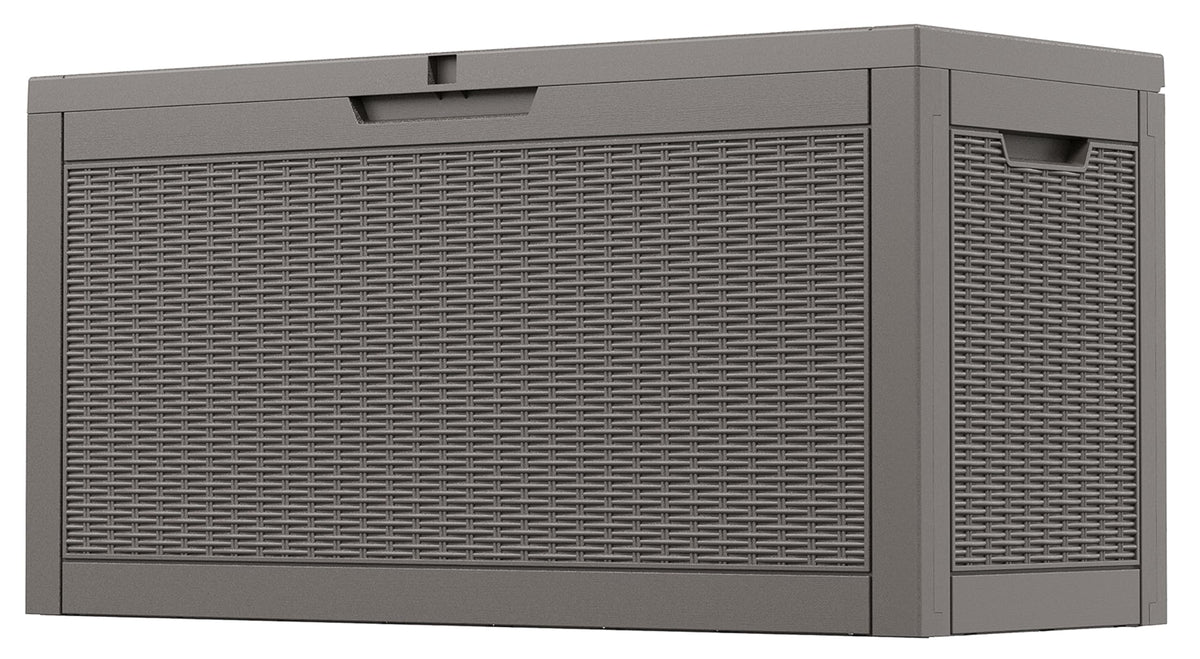 33 Gal Outdoor Storage Box Waterproof Lockable,Deck Box, Charcoal Black