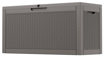 33 Gal Outdoor Storage Box Waterproof Lockable,Deck Box, Charcoal Black