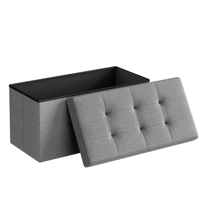 SONGMICS 30 Inches Folding Storage Ottoman Bench, Load 660 lb