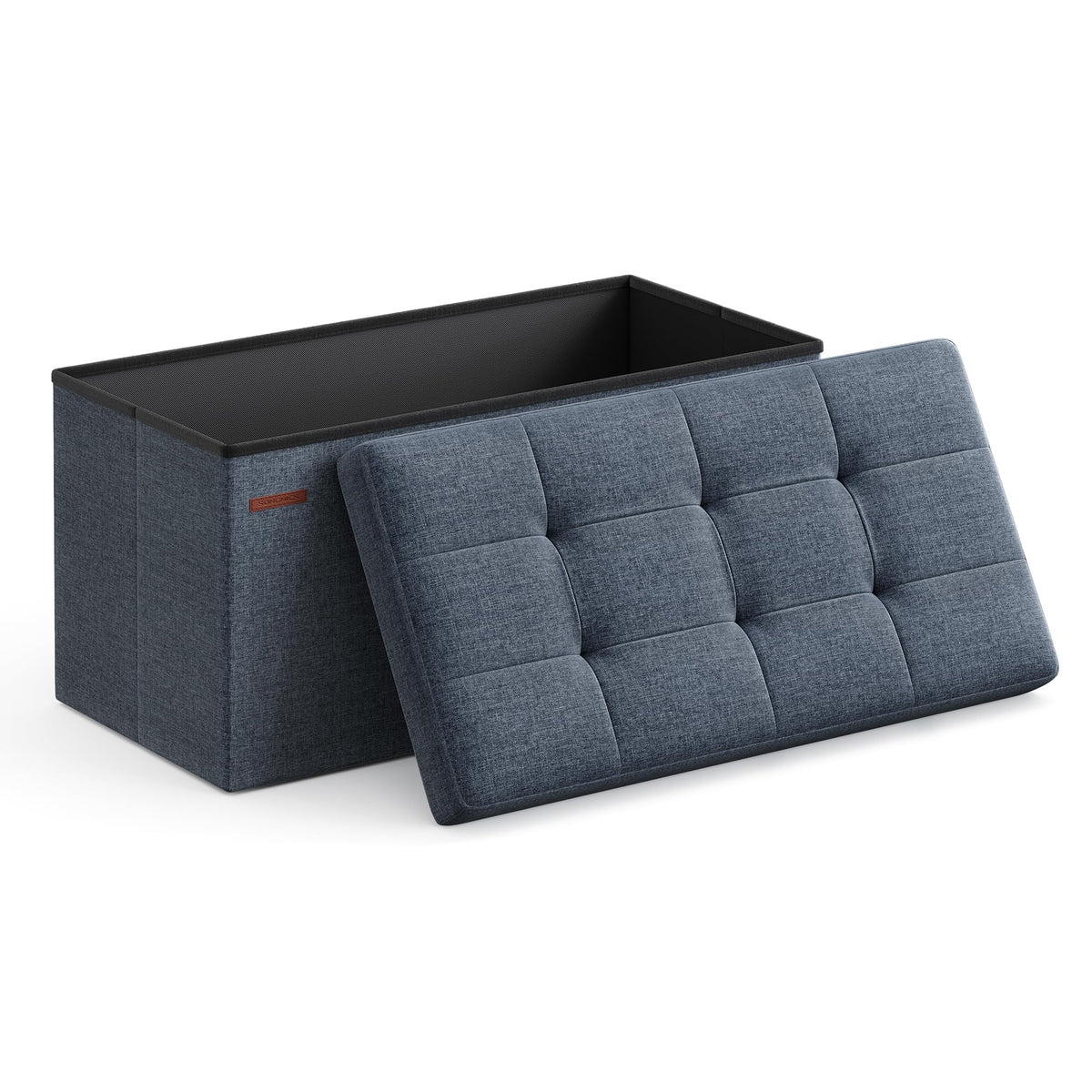 SONGMICS 30 Inches Folding Storage Ottoman Bench, Load 660 lb