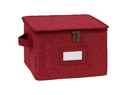 Covermates Dish Storage Box Set, 8"W x 8"D x 7"H, Red Heather