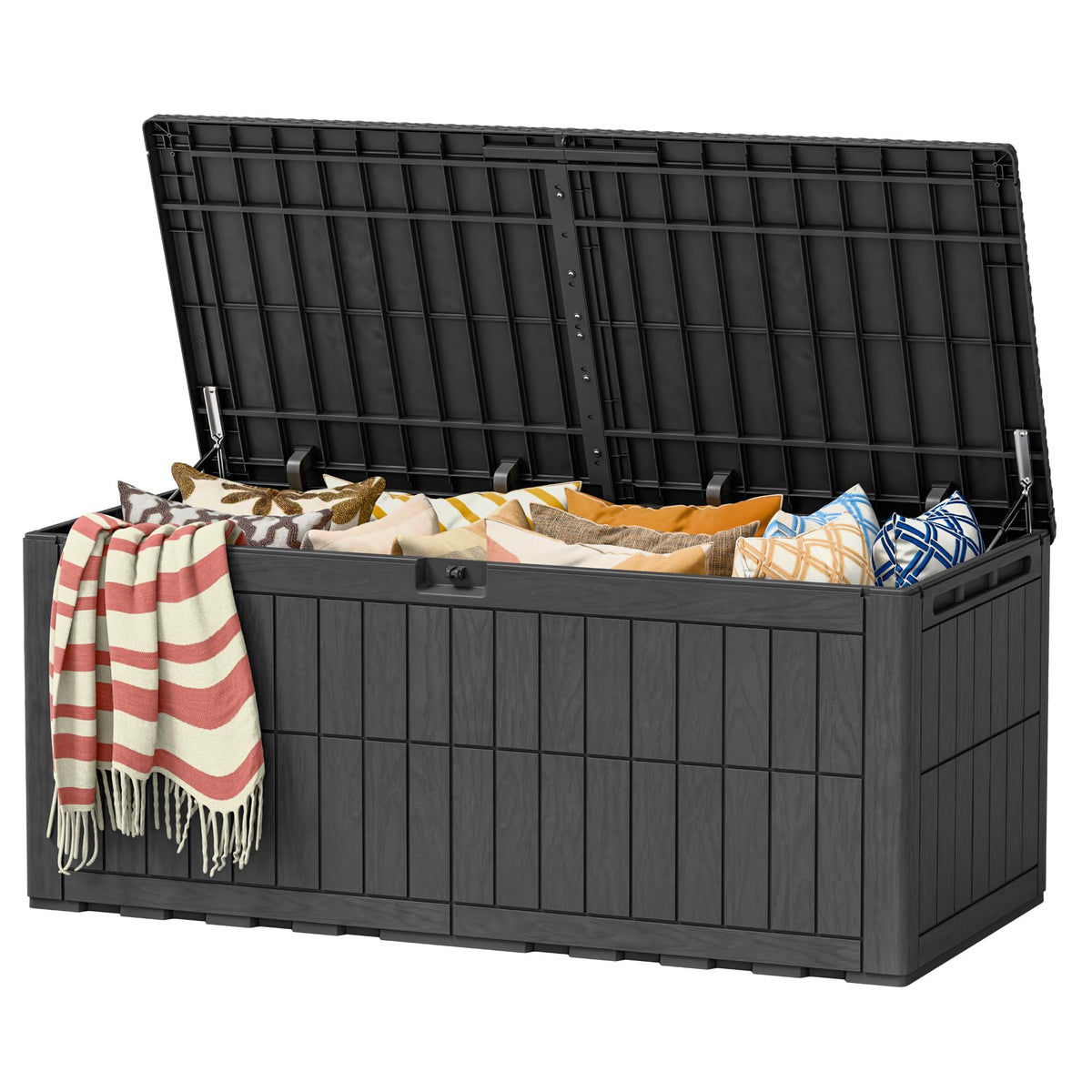 Devoko 120 Gallon Deck Box Resin Outdoor Storage Box Waterproof
