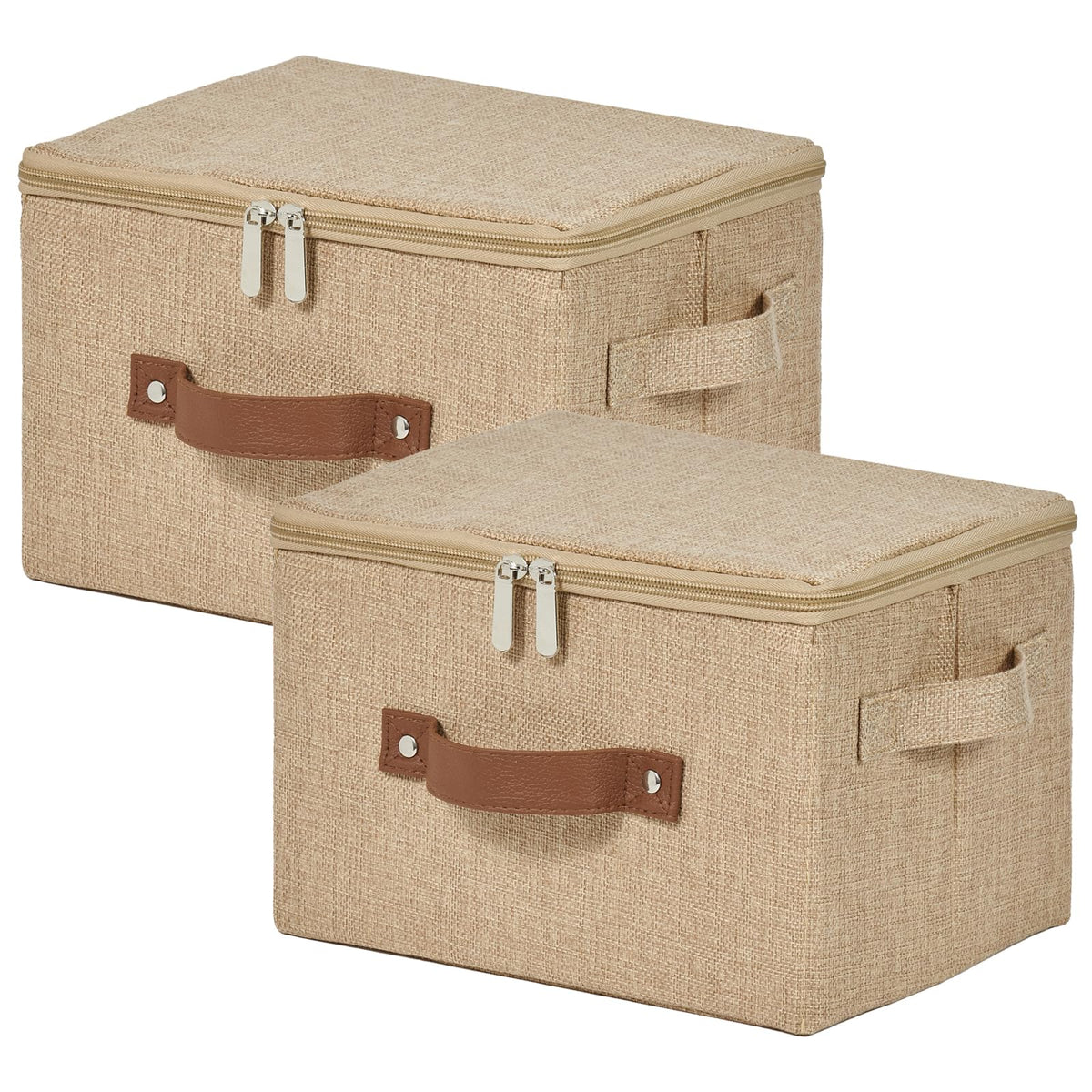 Storage Bins with Zipper Lids Decorative Lidded Baskets Boxes