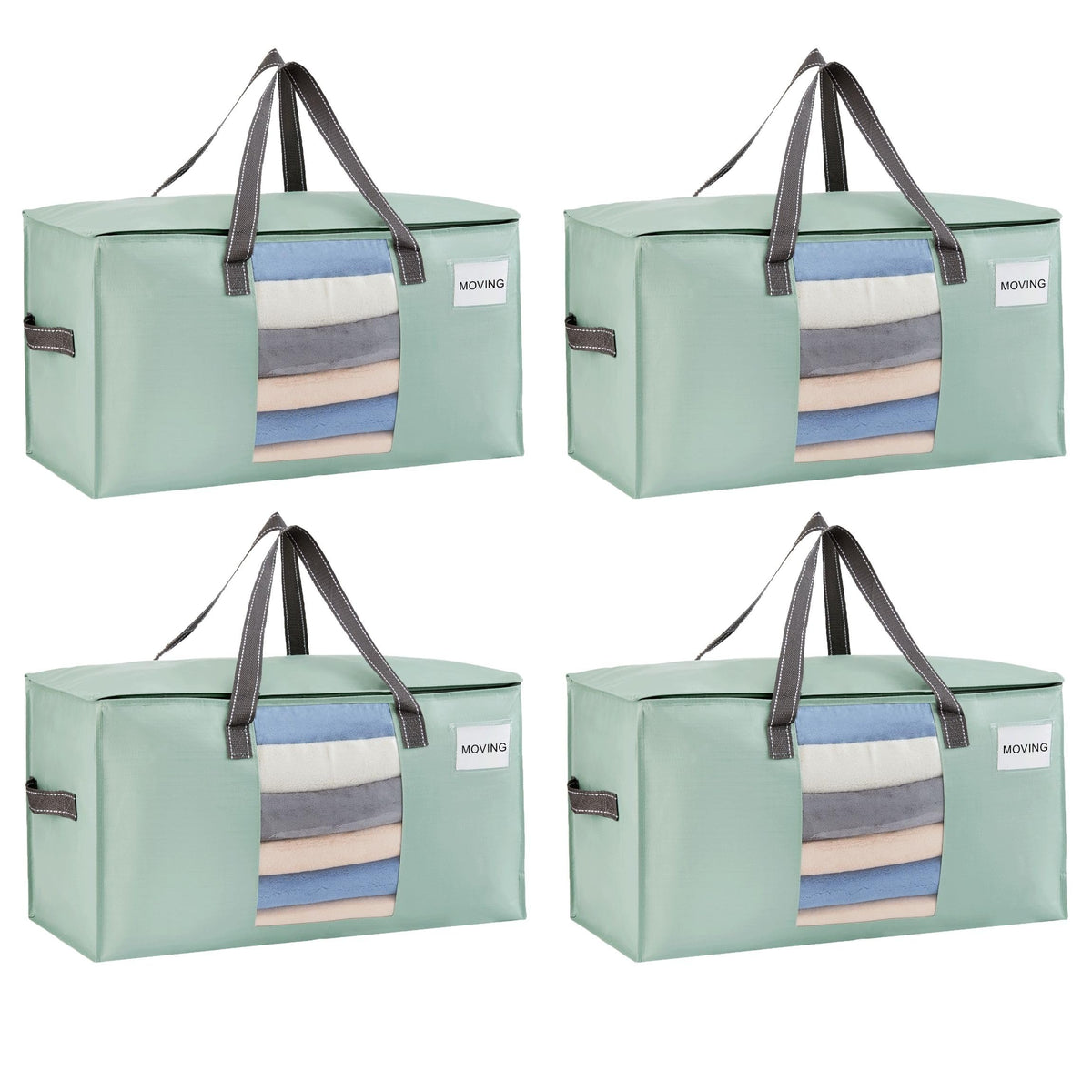 VENO Moving Bags, Storage Bags, Wide Open Top, Clear, 4 Pack