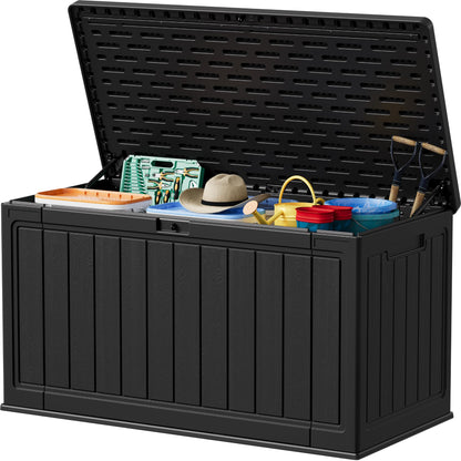 Devoko 78 Gallon Deck Box, Waterproof Resin Outdoor Storage Box
