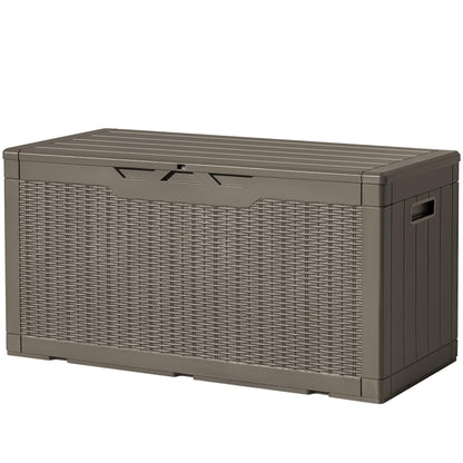Devoko 30 Gallon Resin Deck Box Waterproof Outdoor Storage Box for Patio Furniture Pool Accessories Indoor Storage for Cushion Garden Tools (30 Gallon, Black)