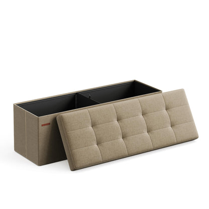 SONGMICS 30 Inches Folding Storage Ottoman Bench, Load 660 lb