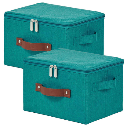 Storage Bins with Zipper Lids Decorative Lidded Baskets Boxes