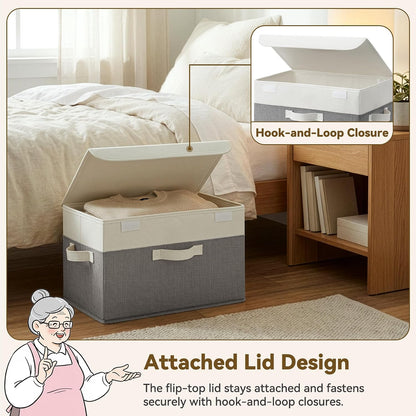 GRANNY SAYS Memory Keepsake Storage Box, Fabric Storage Bins with Lids