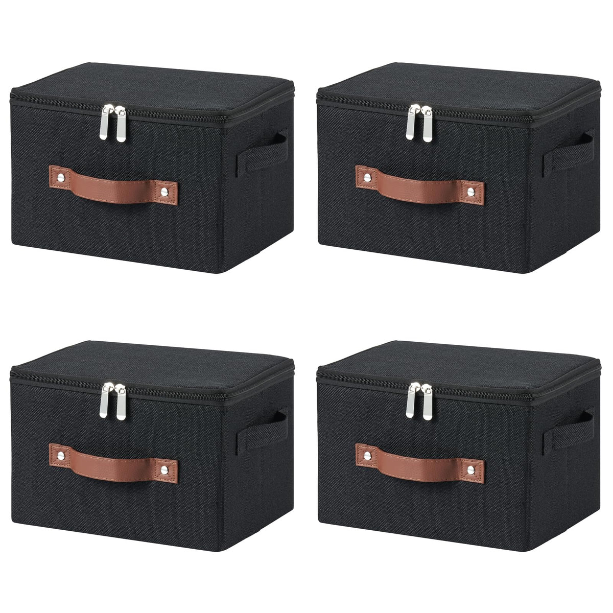 Storage Bins with Zipper Lids Decorative Lidded Baskets Boxes